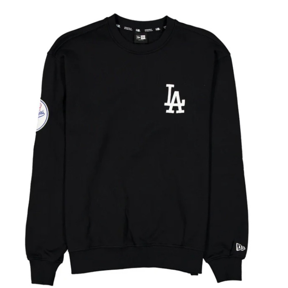 New Era Black Crewneck Sweater with LA Logo